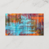 Professioneel kleurrijk modern houtmonogram visitekaartje (Achterkant)