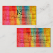 Professioneel kleurrijk modern wattenmonogram #11 visitekaartje (Voorkant / Achterkant)