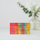 Professioneel kleurrijk modern wattenmonogram #11 visitekaartje (Staand voorkant)