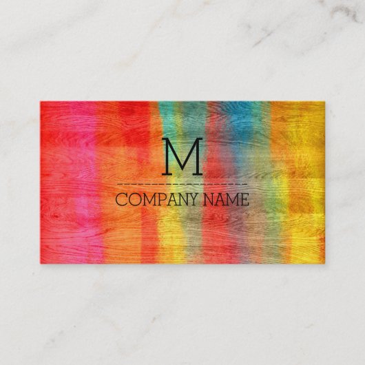 Professioneel kleurrijk modern wattenmonogram #11 visitekaartje (Voorkant)
