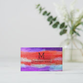 Professioneel kleurrijk modern wattenmonogram #9 visitekaartje (Staand voorkant)
