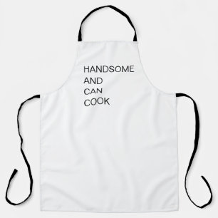 Professioneel Knap en Kan Koken Grappig Wit Schort