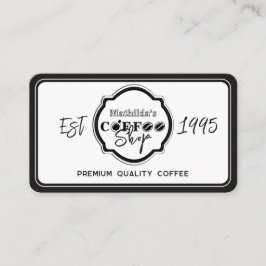 Professioneel koffiezaak gepersonaliseerd logo wit visitekaartje