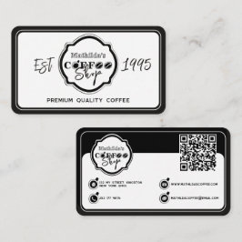 Professioneel koffiezaak gepersonaliseerd logo wit visitekaartje