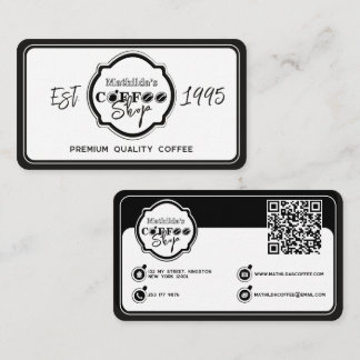 Professioneel koffiezaak gepersonaliseerd logo wit visitekaartje