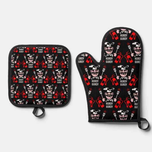 Professioneel kookcadeau ovenwant & pannenlap set (Voorkant)
