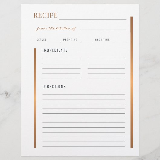Professioneel kookelegant goudblanco recept flyer (Voorkant)