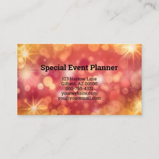 Professioneel Koraal Bokeh Sparkle Custom Photo QR Visitekaartje (Achterkant)