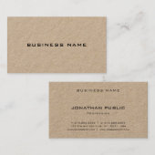Professioneel Kraft Paper Elegant Design Moderne Visitekaartje (Voorkant / Achterkant)