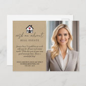 Professioneel Kraft-papier Vraag me over onroerend Briefkaart (Voorkant / Achterkant)