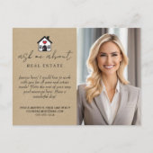 Professioneel Kraft-papier Vraag me over onroerend Briefkaart (Voorkant)