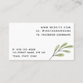 Professioneel kruidentheeminimalistisch Visitekaar Visitekaartje (Achterkant)