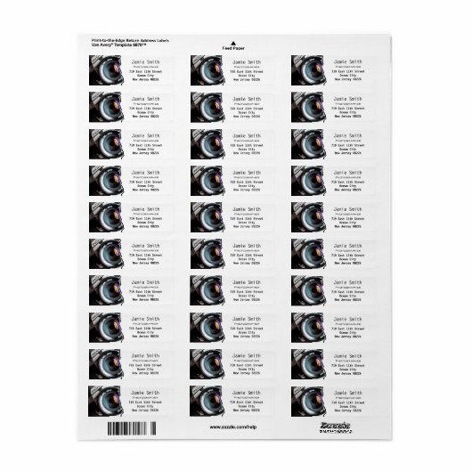 Professioneel label Aangepast fotoadres (Full Sheet)