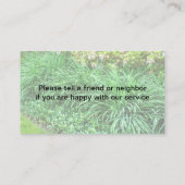 Professioneel Landscaper Contact Visitekaartje (Achterkant)