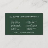 Professioneel landschapsbedrijf gazon service visitekaartje (Achterkant)