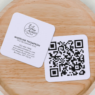 Professioneel Lavendel Generiek Bedrijfslogo QR Co Vierkante Visitekaartje
