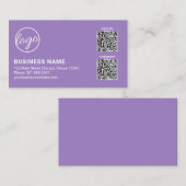 Professioneel Lavendel Logo QR Code Modern Visitekaartje (Voorkant / Achterkant)