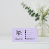 Professioneel Lavendel Logo QR Code Visitekaartje (Staand voorkant)