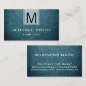 Professioneel leder getextureerd monogram #15 visitekaartje (Voorkant / Achterkant)