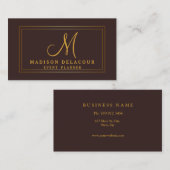 Professioneel legant modern monogram visitekaartje (Voorkant / Achterkant)