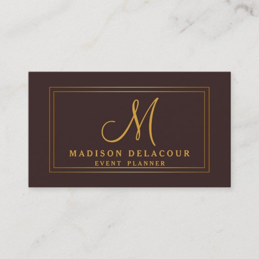 Professioneel legant modern monogram visitekaartje (Voorkant)