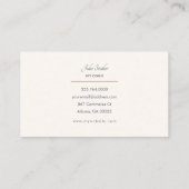 Professioneel lettertype Modern Elegante Levenscoa Visitekaartje (Achterkant)