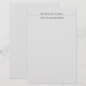 Professioneel Lichtgrijs Eenvoudig Briefpapier (Voorkant / Achterkant)