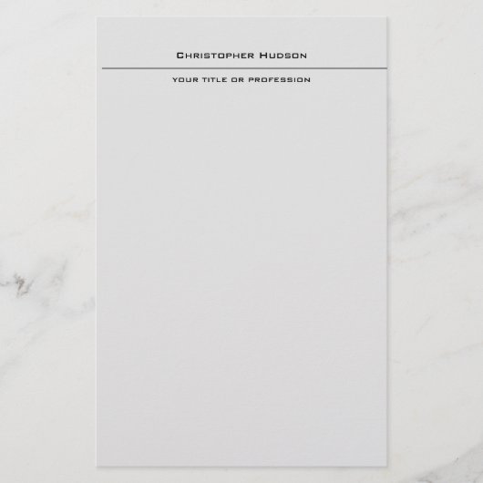 Professioneel Lichtgrijs Eenvoudig Briefpapier (Voorkant)