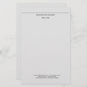 Professioneel Lichtgrijs Eenvoudig Briefpapier (Voorkant / Achterkant)
