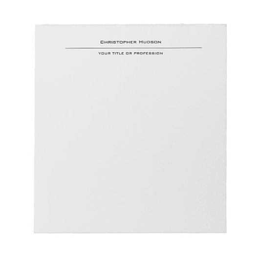 Professioneel Lichtgrijs Eenvoudig Notitieblok (Voorkant)