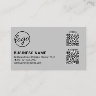 Professioneel Lichtgrijs Logo QR Code Modern Visitekaartje