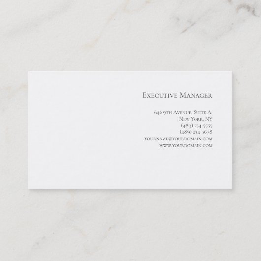 Professioneel, lichtgrijs wit visitekaartje (Achterkant)