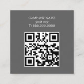Professioneel lichtgrijs witte consultant QR-code Vierkante Visitekaartje (Achterkant)
