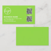 Professioneel Limegroen Logo QR Code Modern Visitekaartje (Voorkant / Achterkant)