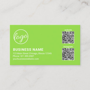 Professioneel Limegroen Logo QR Code Modern Visitekaartje