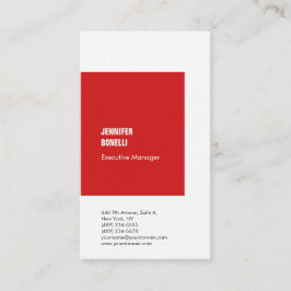 Professioneel linnen minimalistisch modern rood wi visitekaartje