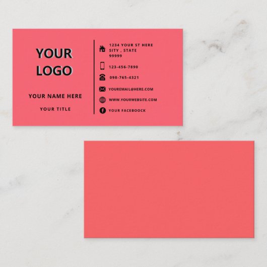 Professioneel Logo Design Corporation Custom - Red Visitekaartje (Voorkant / Achterkant)