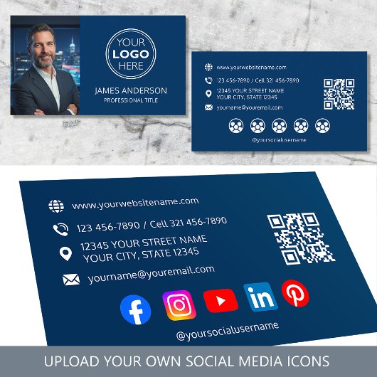 Professioneel Logo Foto Social Media QR Code Marin Visitekaartje