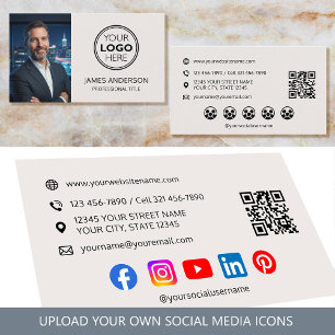 Professioneel Logo Foto Social Media QR Code Visitekaartje