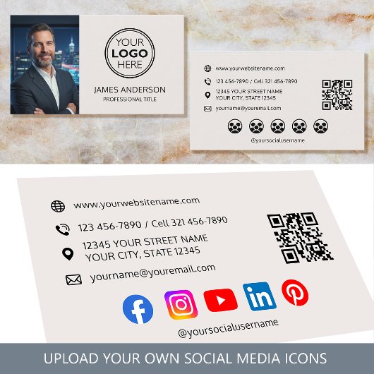 Professioneel Logo Foto Social Media QR Code Visitekaartje
