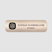 Professioneel Logo Geborsteld Bronzen Bedrijfs ID Naamplaatje (Voorkant)