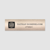 Professioneel Logo Geborsteld Bronzen Bedrijfs ID Naamplaatje (Voorkant)