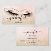 Professioneel Logo Makeup Artist Roos Glitter Visitekaartje (Voorkant / Achterkant)