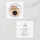 Professioneel Logo Makeup Artist Roos Powder Shado Vierkante Visitekaartje (Voorkant / Achterkant)
