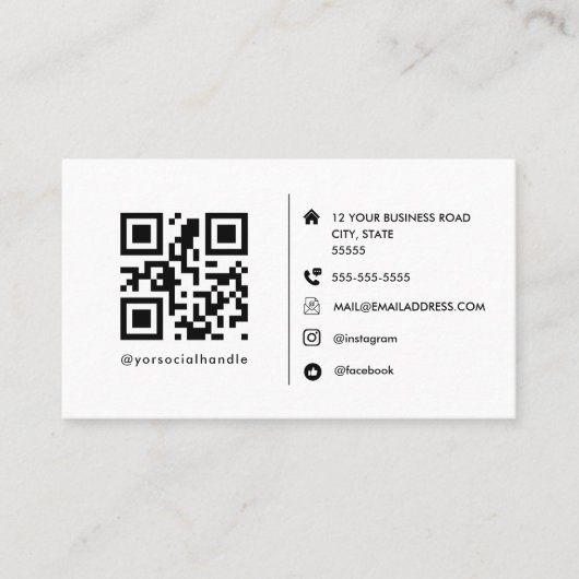 Professioneel logo met QR-code (minimalistisch) Visitekaartje (Voorkant)