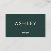 Professioneel Logo, minimalistisch donkergroen Visitekaartje (Achterkant)