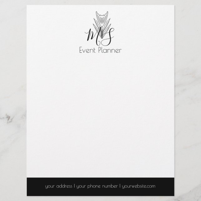 Professioneel logo - Minimalistische evenementenpl Briefhoofd (Voorkant)