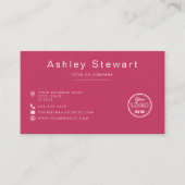 Professioneel Logo Modern Minimalist Hot Pink Visitekaartje (Voorkant)