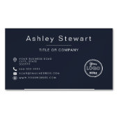 Professioneel Logo Modern Minimalist Navy Blue Magnetisch Visitekaartje (Voorkant)