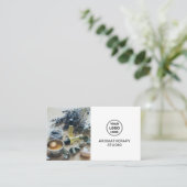 Professioneel Logo QR Aromatherapie Spa Wit Visitekaartje (Staand voorkant)